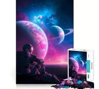 Rompecabezas para Adultos de 1000 Piezas Astronauta contemplando Planetas en el Espacio Diseño Limpio y Elegante Juguete Que desafía la Mente Ideal para Momentos de diversión y como Regalo