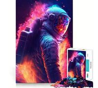 Rompecabezas para Adultos de 1000 Piezas Astronauta en el Espacio,Arte de Corte preciso,Actividad Cerebral,Juego Divertido para Relajarse,decoración navideña para el hogar (50x75cm)