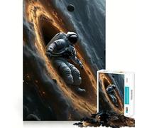 Rompecabezas para Adultos de 1000 Piezas Astronauta en el Espacio Cerca de un Agujero Negro Encaja a la perfección Arte Juego Inteligente Regalo Juego Lento Arte (38x26cm)