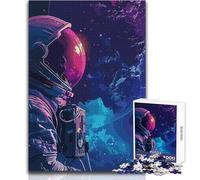 Rompecabezas para Adultos de 1000 Piezas, Astronauta en el Espacio, Divertido y Tranquilo, Juguete Artesanal de Bordes precisos de Primera Calidad, tamaño 38x52cm