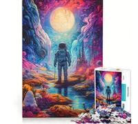 Rompecabezas para Adultos de 1000 Piezas: Astronauta en el Espacio, Juego Relajante, Entrena tu Cerebro y Tus Manos, cumpleaños 38x26cm