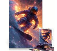 Rompecabezas para Adultos de 1000 Piezas: Astronauta en el Espacio, Surfista Un desafío Mental para Disfrutar en Silencio Corte preciso (38x52cm)