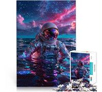 Rompecabezas para Adultos de 1000 Piezas Astronauta en el Mar Cósmico Juguetes de Bricolaje Interacción Entre Padres e Hijos 38x26cm