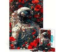 Rompecabezas para Adultos de 1000 Piezas Astronauta en un Campo de Amapolas Juego Jugar,concentrarse y divertirse Tiempo Libre (38x26cm)