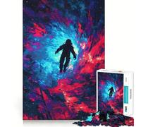 Rompecabezas para Adultos de 1000 Piezas Astronauta en un Colorido vórtice Espacial,Arte de Corte Suave,Juguete para Entrenar la Mente,diversión para el Tiempo Libre,Regalo de cumpleaños (38x26cm)