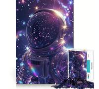 Rompecabezas para Adultos de 1000 Piezas Astronauta en un Cosmos Vibrante Arte de Bordes precisos Juego de Habilidad Mental Juego Tranquilo Regalo de cumpleaños para la Mente (38x52cm)