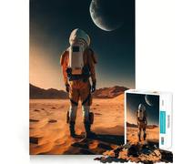 Rompecabezas para Adultos de 1000 Piezas Astronauta en un Nuevo Planeta,diseño de Corte Suave,Juguete para Entrenar la Mente,Ideal para el Tiempo Libre,Regalo de cumpleaños (38x26cm)