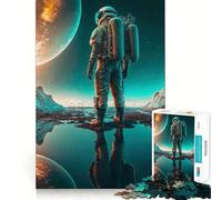 Rompecabezas para Adultos de 1000 Piezas Astronauta en un Nuevo Planeta Juego de lógica de Ajuste preciso Juguete Divertido y fácil de Jugar (38x26cm)
