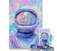 Rompecabezas para Adultos de 1000 Piezas Astronauta en un Paisaje onírico en Tonos Pastel Arte de Corte preciso Actividad Mental Juego Divertido para Relajarse Arte navideño para el hogar (38x26cm)