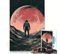 Rompecabezas para Adultos de 1000 Piezas Astronauta en un Planeta alienígena Diseño Limpio y Elegante Ideal para ejercitar la Mente Momentos de Relax Regalo de cumpleaños (50x75cm)