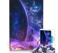 Rompecabezas para Adultos de 1000 Piezas: Astronauta en un Planeta anillado en el Espacio Juego Educativo, Ideal para divertirse en casa, cumpleaños y Navidad 38x26cm