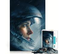 Rompecabezas para Adultos de 1000 Piezas Astronauta en una ventisca Arte de Corte preciso Juego para ejercitar la Mente y Relajarse (38x26cm)