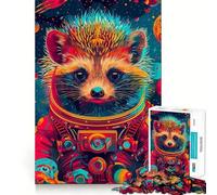 Rompecabezas para Adultos de 1000 Piezas Astronauta,Erizo Espacial,Corte Premium,Juego de Concentración,Divertido,Tiempo Libre, (38x52cm)