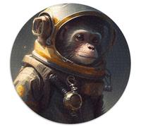 Rompecabezas para Adultos de 1000 Piezas, Astronauta Espacial, Mono, Rompecabezas Redondo de 1000 Piezas, Juego Familiar Interactivo, Apto para Mayores de 14 años, 67,5 x 67,5 cm