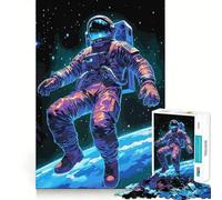 Rompecabezas para Adultos de 1000 Piezas,Astronauta,Espacio,Arte Digital de Corte preciso,Juego para ejercitar la Mente,Tiempo de Juego Relajante,Regalo de Arte navideño (38x26cm)