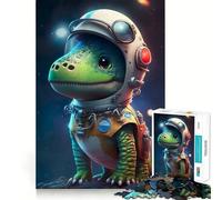 Rompecabezas para Adultos de 1000 Piezas Astronauta,Espacio,Dinosaurio,Arte de Corte preciso,Juego para ejercitar la Mente,Tiempo de Juego Relajante,Regalo de Arte navideño (50x75cm)