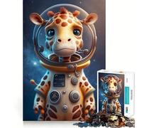 Rompecabezas para Adultos de 1000 Piezas Astronauta,Espacio,Jirafa,Decoración,Juego para ejercitar la Mente,Momento Acogedor,Regalo de cumpleaños (50x75cm)