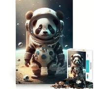 Rompecabezas para Adultos de 1000 Piezas Astronauta,Espacio,Panda,Oso,Juego de Ajuste, Habilidad Mental,Juego Libre,Escena navideña (50x75cm)