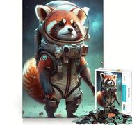 Rompecabezas para Adultos de 1000 Piezas Astronauta,Espacio,Panda Rojo,articulaciones afiladas,Juego de desafío Mental,Juguete para Relajarse y divertirse,decoración navideña para el hogar (38x26cm)