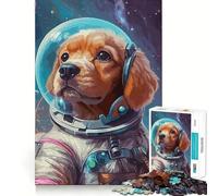 Rompecabezas para Adultos de 1000 Piezas Astronauta,Espacio,Perro Corgi,Articulaciones Suaves,Divertido Juego cognitivo,Juguete para Jugar casualmente,Regalo de cumpleaños para la Mente (38x26cm)