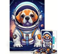 Rompecabezas para Adultos de 1000 Piezas Astronauta,Espacio,Perro Corgi,Corte Premium,Juego de Concentración,Diversión,Tiempo Libre, (50x75cm)