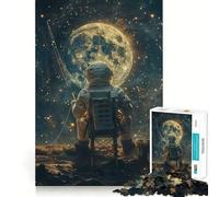 Rompecabezas para Adultos de 1000 Piezas Astronauta,Espacio,Pesca,articulaciones afiladas,Juego de desafío Mental,Juguete para Momentos de diversión y relajación,decoración navideña para el hogar