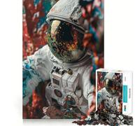 Rompecabezas para Adultos de 1000 Piezas,Astronauta Fantasía,Juego de Ajuste, Desarrollo de Habilidades mentales,Juego Libre,Escena navideña,Arte (38x26cm)