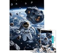 Rompecabezas para Adultos de 1000 Piezas Astronauta flotando en un Campo de asteroides Rompecabezas de órbita cósmica para Adultos Juguetes antiestrés Carrera de Velocidad Manual Regalos