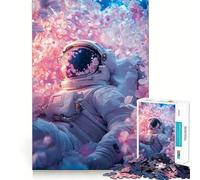 Rompecabezas para Adultos de 1000 Piezas Astronauta flotando,Juego de Ajuste, Desarrollo de la Mente,Juego Libre,Escena navideña (38x26cm)