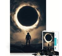 Rompecabezas para Adultos de 1000 Piezas Astronauta Frente a un Agujero Negro,película interestelar sobre Agujeros Negros,Arte de Corte Suave,Juguete para Entrenar el Cerebro,diversión,Regalo