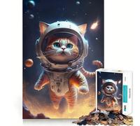Rompecabezas para Adultos de 1000 Piezas Astronauta,Gato Espacial,Corte Premium,Juego de Concentración,Diversión,Tiempo Libre, (38x52cm)