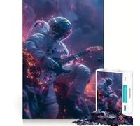 Rompecabezas para Adultos de 1000 Piezas Astronauta,Guitarra,articulación Afilada,Juguete para Reto Mental,diversión Relajante,decoración navideña para el hogar (38x52cm)