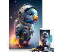 Rompecabezas para Adultos de 1000 Piezas Astronauta,Loro Espacial,Arte de Corte preciso,Juego para ejercitar la Mente,Tiempo de Juego Relajante, (38x26cm)