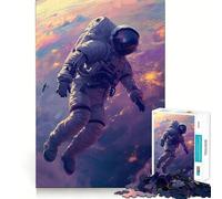 Rompecabezas para Adultos de 1000 Piezas Astronauta perdido en el Espacio,Arte de Bordes precisos,Juego de Habilidad Mental,Juego Tranquilo,Regalo de cumpleaños para la Mente (38x26cm)