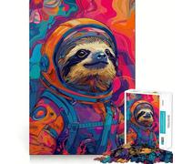 Rompecabezas para Adultos de 1000 Piezas Astronauta,Perezoso,Espacio,Arte de Corte Suave,Juguete para Entrenar el Cerebro,Diversión para el Tiempo Libre,Juego de cumpleaños,Regalo (38x26cm)
