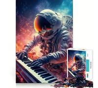 Rompecabezas para Adultos de 1000 Piezas Astronauta Pianista,Arte de Corte preciso,Juego para ejercitar la Mente,Tiempo de Juego Relajante, (50x75cm)