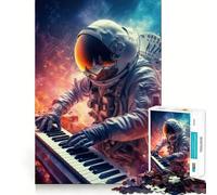 Rompecabezas para Adultos de 1000 Piezas Astronauta,Pianista,articulaciones afiladas,Juego de desafío Mental,Juguete para Relajarse y divertirse,decoración navideña para el hogar (38x26cm)