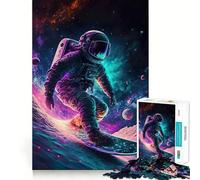 Rompecabezas para Adultos de 1000 Piezas Astronauta practicando Snowboard en el Espacio Diseño Juego Divertido y entretenido Ideal para Relajarse (38x52cm)