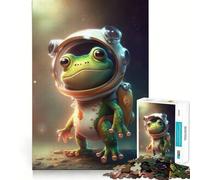 Rompecabezas para Adultos de 1000 Piezas Astronauta,Rana Espacial,Ajuste, Arte,Juego Inteligente,Regalo,Juego Lento,Regalo de Arte navideño (50x75cm)