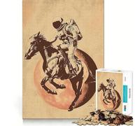 Rompecabezas para Adultos de 1000 Piezas Astronauta,Rodeo,Luna,Diseño Limpio,Decoración,Juego para ejercitar la Mente,Momento Acogedor,Regalo de cumpleaños (38x52cm)