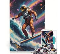 Rompecabezas para Adultos de 1000 Piezas: Astronauta Surfista en un mar cósmico Juego práctico, Actividades Divertidas para Hacer en casa Un Regalo estupendo para los Amantes de los Juegos 50x75cm