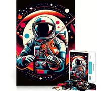 Rompecabezas para Adultos de 1000 Piezas Astronauta Tocando el violín Juego de lógica de Ajuste preciso Juguete Divertido y fácil de Jugar (50x75cm)