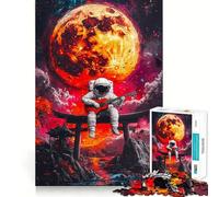 Rompecabezas para Adultos de 1000 Piezas Astronauta Tocando la Guitarra,Juego de lógica de Ajuste preciso,Juguete Divertido y fácil de Jugar, (50x75cm)