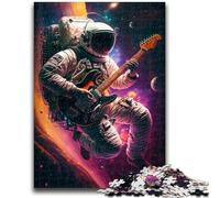 Rompecabezas para Adultos de 1000 Piezas: Astronauta Tocando la Guitarra, Juego desafiante para Jugar en Familia, Regalo de Amigo Secreto, 38x26cm
