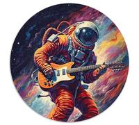 Rompecabezas para Adultos de 1000 Piezas: Astronauta Tocando la Guitarra Un Regalo Ideal para la diversión Familiar (67,5x67,5cm)