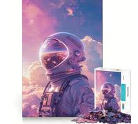 Rompecabezas para Adultos de 1000 Piezas,Astronauta Vaporwave,Juego de Ajuste, Juego de Habilidad Mental,Juego Libre,Escena navideña,Arte (38x52cm)