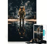 Rompecabezas para Adultos de 1000 Piezas Astronauta,Viaje Espacial,Arte de Corte preciso,Actividad Cerebral,Juego Divertido para Relajarse,decoración navideña para el hogar (38x52cm)