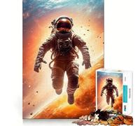Rompecabezas para Adultos de 1000 Piezas Astronauta,Viaje Espacial,decoración,desafío Mental,Juguete,Momento Acogedor,Regalo de cumpleaños (38x52cm)