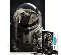 Rompecabezas para Adultos de 1000 Piezas Astronauta y Elefante,Bordes impecables,Juguete Divertido para ejercitar la Mente,Escena navideña acogedora y entretenida (38x52cm)