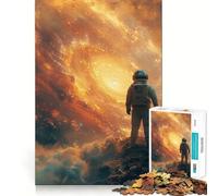Rompecabezas para Adultos de 1000 Piezas Astronauta y Planeta,Arte de Corte Suave,Juguete para Entrenamiento Cerebral,Diversión para el Tiempo Libre,Juego de Cumpleaños,Regalo (50x75cm)